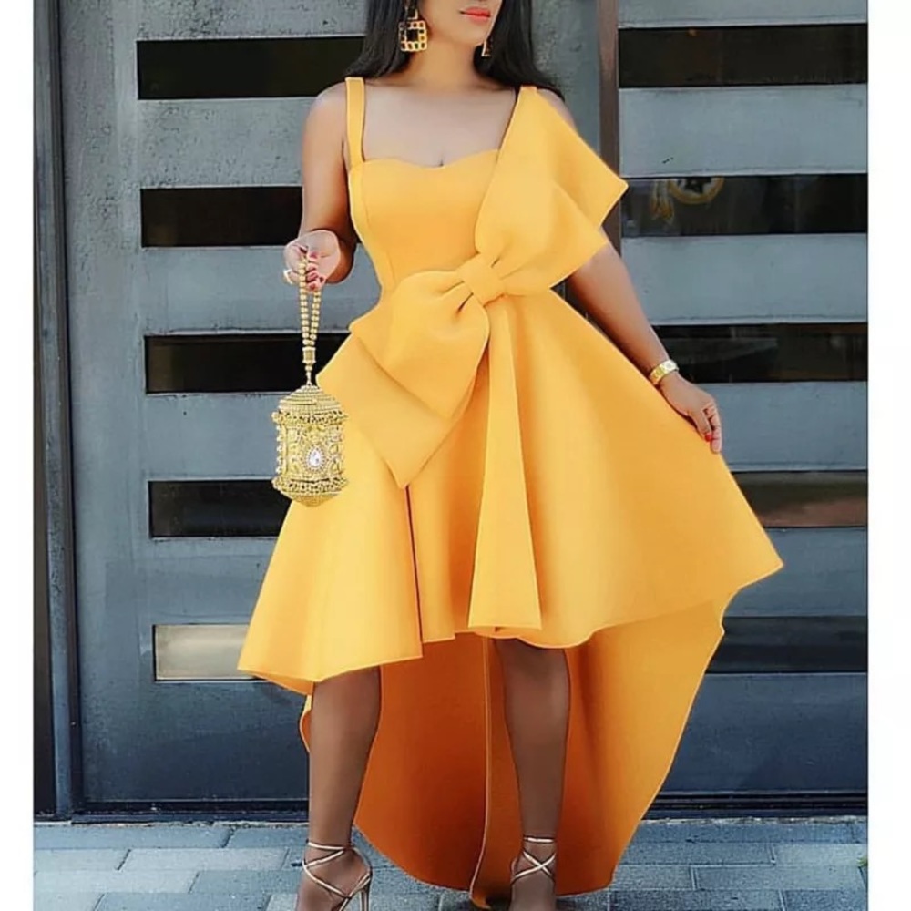 Yellow cocktail dress